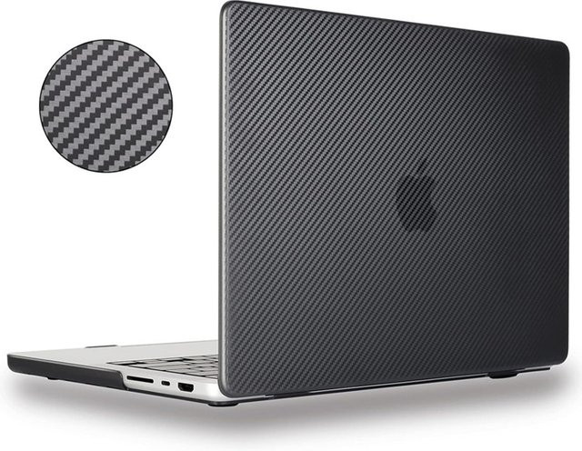 NMEGOU Kohlefaser Laptoptasche in Schwarz für MacBook Air 13,6 M4 15 M3 und MacBook Pro 13 M1 M2 14 M4 16 2025 mit matter Abdeckung - Bild 1