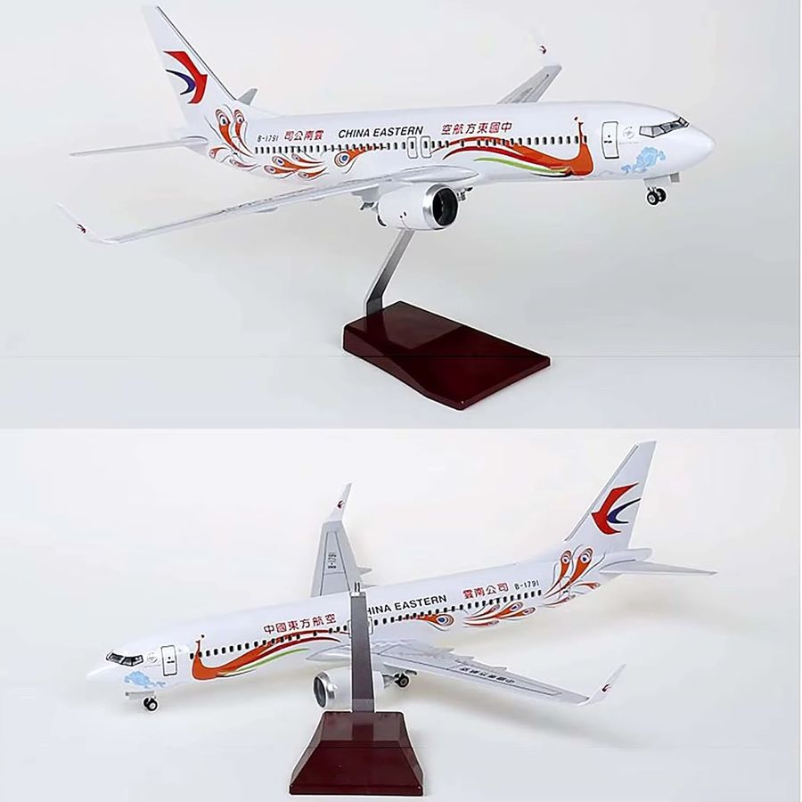 ZOCO Flugzeugmodell B737-800 China Eastern Airlines Yunnan Pfauen-Design aus Druckgussharz im Maßstab 1:80 - Bild 2