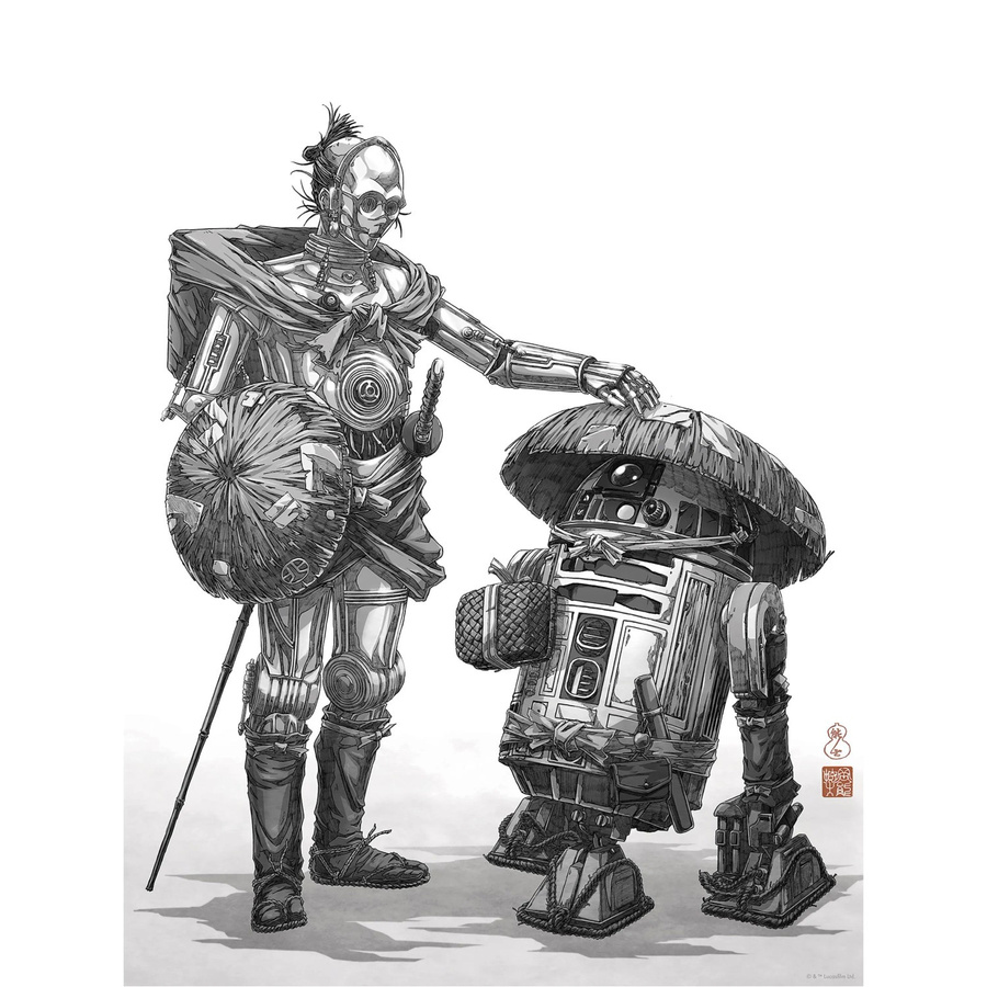 Komar Wandbild Star Wars Vision Samurai Droids Paper Poster Schwarz-Weiß B: 30 cm, H: 40 cm - Bild 2