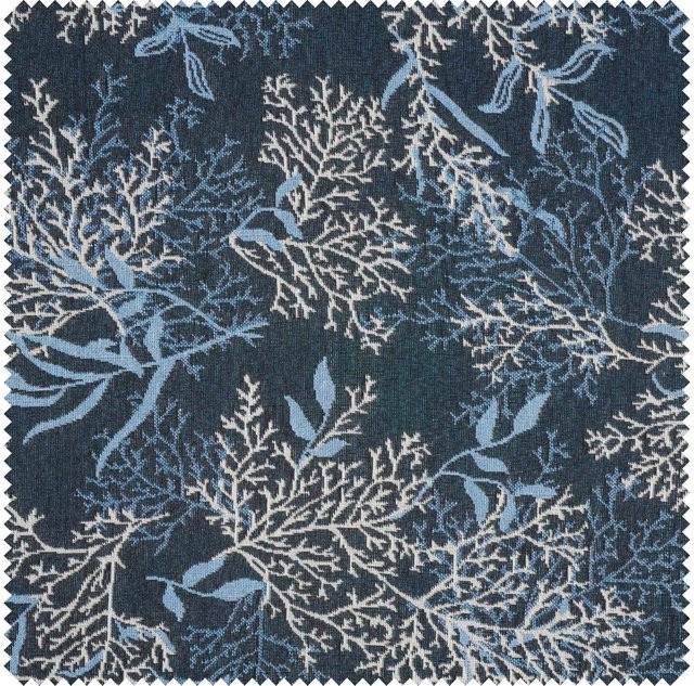 Vintage Globaltex Gobelin-Stoff Poseidon Marino in Blau - Bild 1
