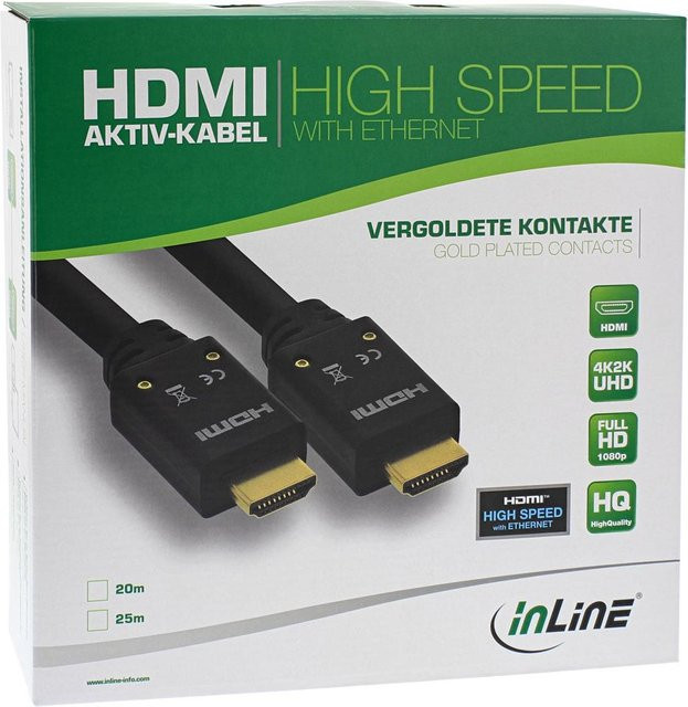 InLine HDMI Type A Standard Kabel Schwarz 20 m - Bild 1