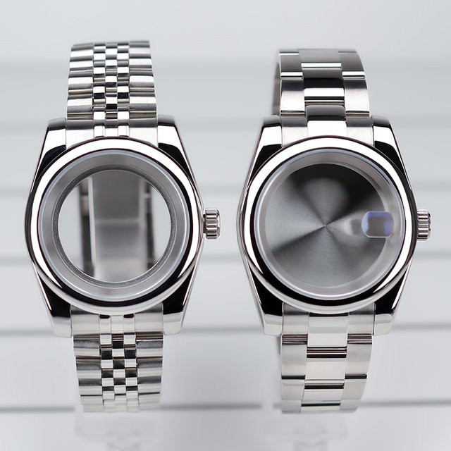 MACARLON Uhrengehäuse Edelstahl, 39 mm, Silber, Unisex - Bild 1