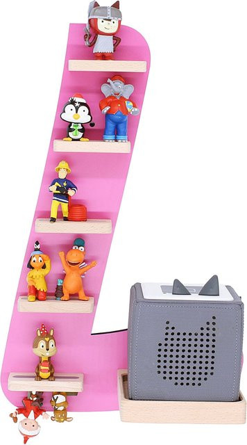 BOARTI Kinderregal Buchstabe L aus Holz als Wandregal für Toniebox und Figuren mit Magneteinsätzen, H x B x T: 47 x 32 x 19 cm - Bild 1