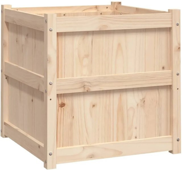 vidaXL Pflanzkübel aus Kiefernholz in rustikaler Optik, B/T/H: 60 x 60 x 60 cm - Bild 1