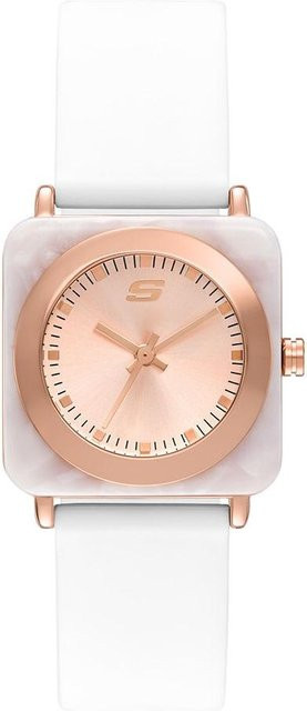Skechers Analoguhr Calabar, Damen, Kunststoff, Eckig, Quarz, Roségold - Bild 1