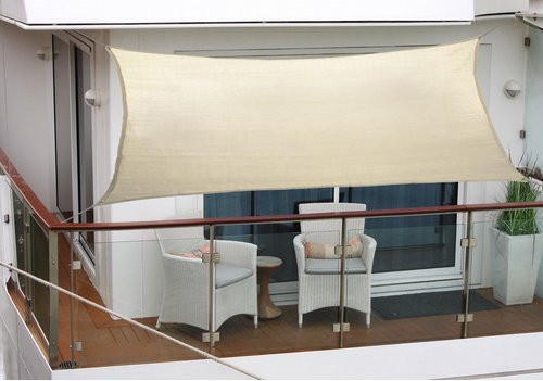 FLORACORD Balkon-Sonnensegel rechteckig aus Polyester, Breite: 270 cm, Höhe: 140 cm, weiss - Bild 1