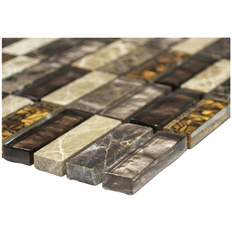 HuH Mosaik Mosaikfliese Nature in Braun und Beige im Steinlook als Wandbelag BxL: 30,4 x 29,8 cm - Bild 2