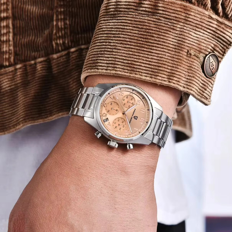 PAGANI DESIGN Chronograph, Quarz, Edelstahl, Saphirglas, Herren, Gold - Bild 4
