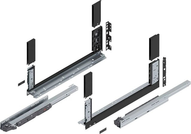 Blum Legrabox free Set mit Blumotion Soft-Close, Nennlänge: 550 mm, Tragkraft: 40 kg, Farbe: Carbonschwarz matt - Bild 1