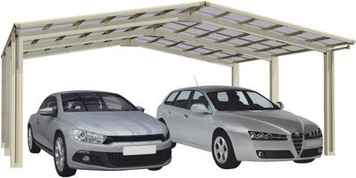 Ximax Doppelcarport Linea-110 in Edelstahl-Look, Farbe: silberfarben, Breite: 545,6 cm, Tiefe: 495,4 cm - Bild 3