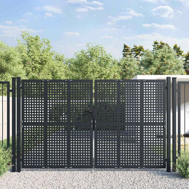 vidaXL Gartentor aus Stahl in Anthrazit, Breite: 300 cm, Höhe: 175 cm - Bild 2
