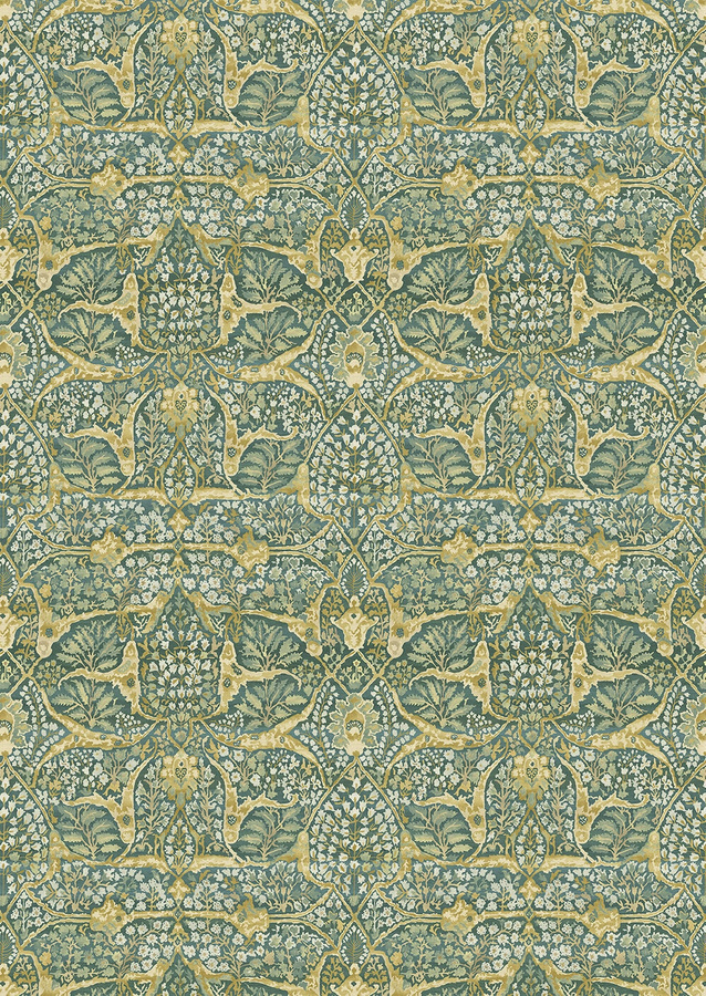 Lewis & Wood Tapete Alhambra 50 Verdure in Grün mit botanischem und floralem Design - Bild 1