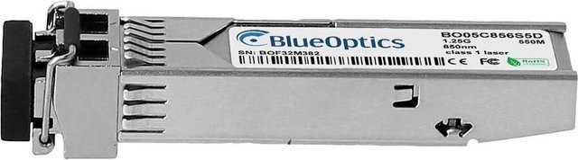 BlueOptics SFP Transceiver BO05C856S5D kompatibel mit Weidmüller 2682480000, LC-Duplex, 1000BASE-SX, Multimode Fiber, 850nm, 550M, DDM, Farbe: Silber - Bild 1