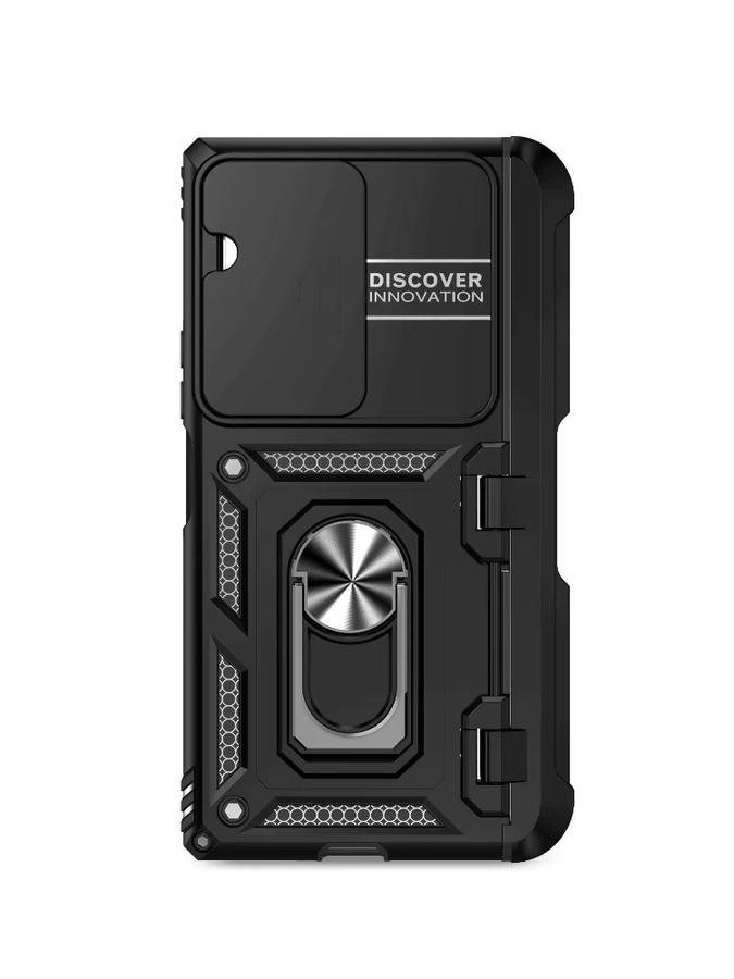 Samsung Schutzhülle mit 360 Grad rotierbarem Metallring und Lanyard für Samsung Galaxy Z Fold 7, 6, 5, 4 in Schwarz - Bild 4