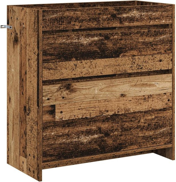 vidaXL Badunterschrank Altholz Optik in Braun mit Schubladen und Türen, B/T/H: 78,5 x 37,5 x 81 cm - Bild 1