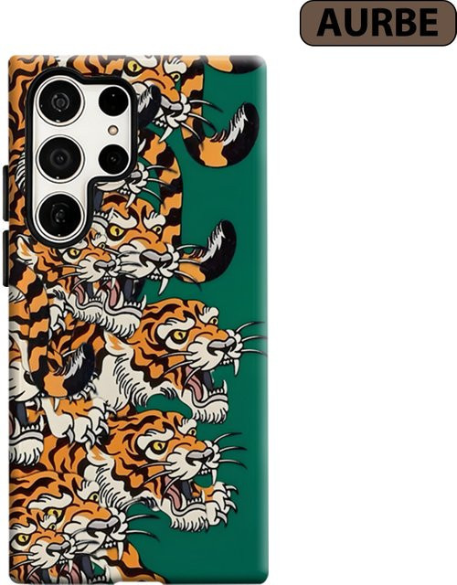 Potdemiel Handyhülle mit Tiger-Design für Samsung Galaxy S26 S25 S24 S23 Ultra Plus, stoßfeste Doppelschicht-Schutzhülle, mehrfarbig - Bild 1