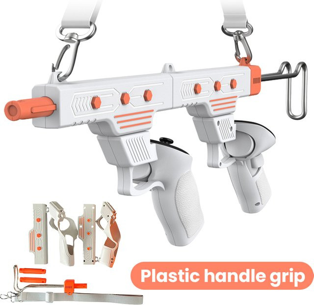 ALLOET VR-Controller Gewehr-Adapter Schießcontroller-Griffe für Meta Quest 3 und Quest 3S in Weiß - Bild 1
