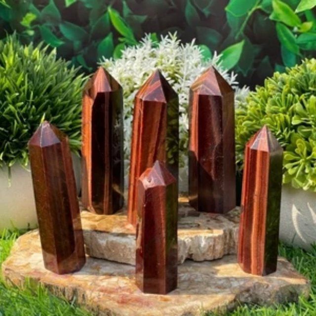 CrystalHola Tigerauge Obelisk Quarzkristall zur Reiki Heilung - Bild 1