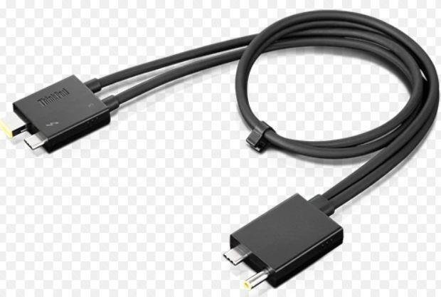 Lenovo Thunderbolt Split Cable USB-C Schwarz (5C10V25713) - Bild 1