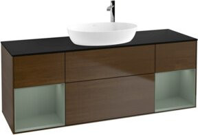 V&B Waschtischunterschrank Finion Wandbeleuchtung, Breite: 160 cm, Tiefe: 50,1 cm, Höhe: 50,1 cm, lackiert in Platinblau matt - Bild 1