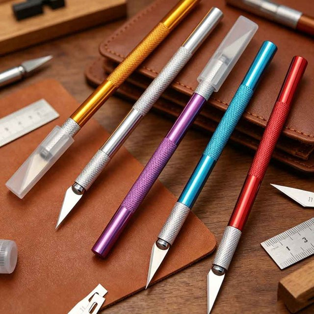 10-teiliges Exacto-Messer-Set aus Edelstahl in Mehrfarbig, Präzisions-Bastelmesser-Kit für DIY und Kunstprojekte - Bild 1