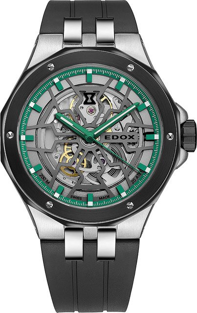 Edox Armbanduhr Automatik, Edelstahl, 43 mm, Schwarz, Herren - Bild 1