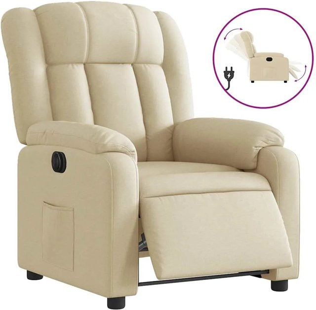 vidaXL Elektrischer Relaxsessel in Beige aus Stoff mit Armlehnen und motorisierter Liegefunktion - Bild 1