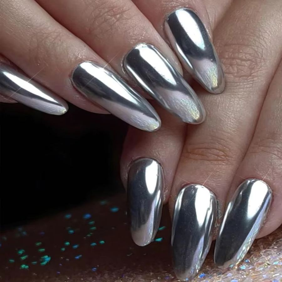 Mirror Metallic Gel-Nagellack, Silber und Roségold, Unisex - Bild 2