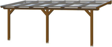 Skan Holz Terrassenüberdachung Bormio aus Leimholz in Nussbaum Braun, B/T: 648 x 300 cm - Bild 3