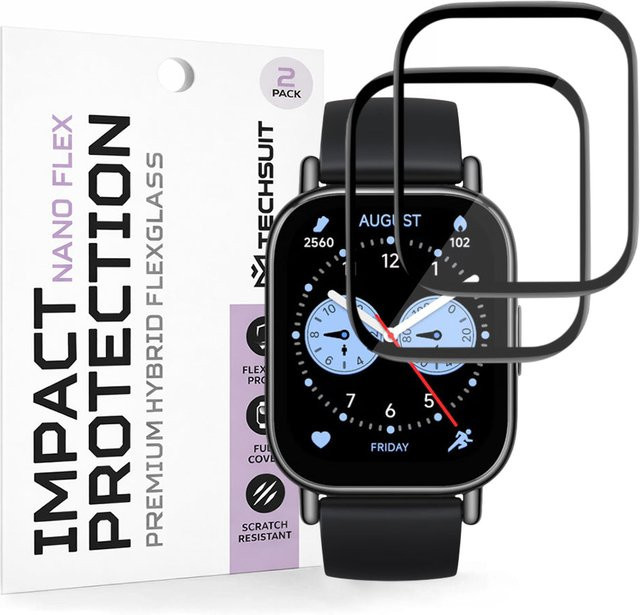 Techsuit Schutzfolie Nano Flex für Xiaomi Redmi Watch 5 Lite, Schwarz, Kunststoff, 2 Stück - Bild 1