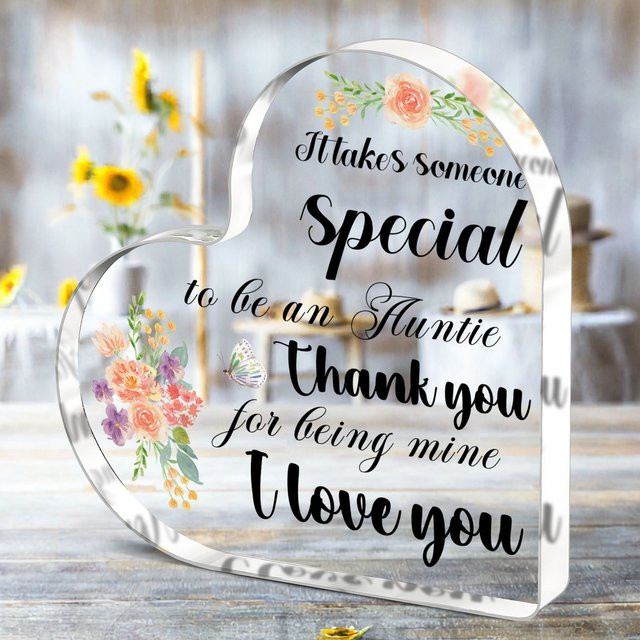 CIFBUY Acryl-Tischdekoration Ornament mit floralem Herz-Design in Transparent und Weiß - Bild 1