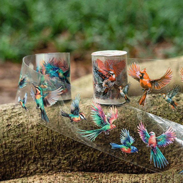 Flying Bird Serie Dekorative Aufkleber für Scrapbooking und Tagebuch, 6 Stile, Multicolour, Breite: 50 mm, Länge: 2 m - Bild 1