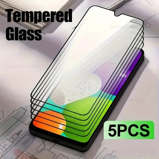 5 Stück Full Cover Displayschutzfolie aus gehärtetem Glas für Samsung Galaxy A36 A33 A34 A26 5G A56 A55 A50 A35 A32 A52 A54 in Transparent - Bild 1