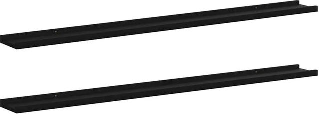 vidaXL Wandregale 2er-Set Schwarz Modern B: 115 cm, H: 9 cm, T: 3 cm - Bild 1