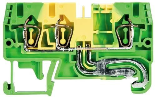 Wieland Electric 56.703.9355.0 Duo-Schutzleiterklemme mit Federzuganschluss in Grün-Gelb, 100 Stück - Bild 1