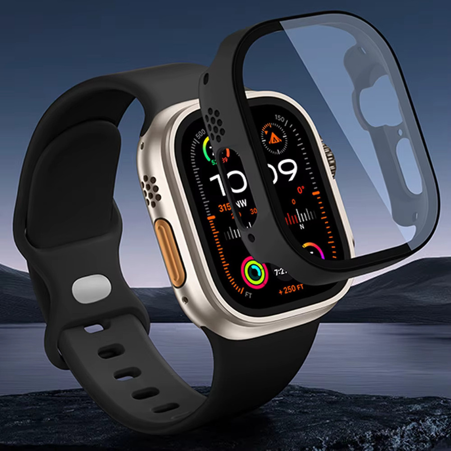 Schutzhülle für Apple Watch Ultra 2 & 3 (49 mm) mit gehärtetem Glas und Band in Rot - Bild 2