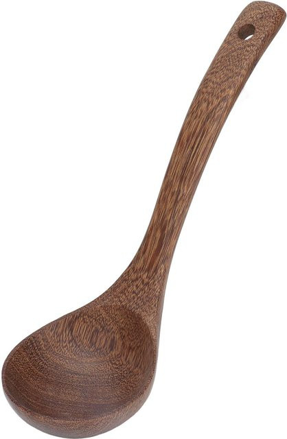 CosyHome Holzlöffel aus Wenge in Braun mit rundem Aufhängeloch für Tee, Kaffee, Dessert, Zucker oder Salat - Bild 1