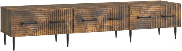 vidaXL TV-Schrank aus Holzwerkstoff in Geräucherte Eiche, Modernes Design, B/T/H: 147 x 34,5 x 30 cm - Bild 1