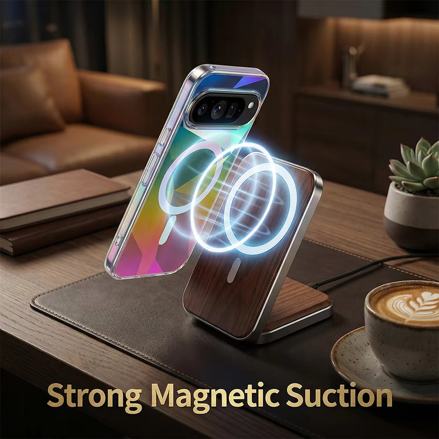 Transparente Schutzhülle mit Regenbogen-Magnet-Rückseite für Google Pixel 9 Pro und 9 Pro XL in Multicolour - Bild 4