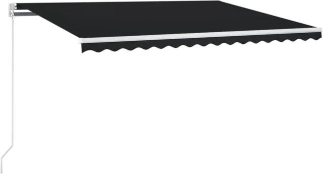 Furnicato Markise manuell einziehbar aus Aluminium und Polyestergewebe, Farbe: Anthrazit, B: 450 cm, T: 350 cm - Bild 1
