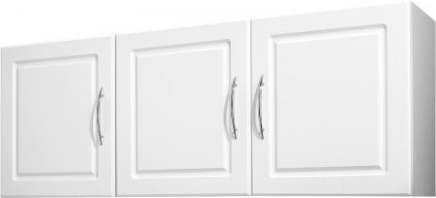 VEVOR Wandregal für Waschküche, 2-stufiger Hängeschrank mit 3 Türen und verstellbarem Fach in Weiß, B/T/H: 137,2 x 31,6 x 51,6 cm - Bild 1