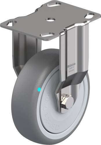 Blickle Bockrolle BKPXA-TPA 101KFD aus Edelstahl und Kunststoff in Silber, Rad-Durchmesser: 100 mm, Tragfähigkeit: 110 kg - Bild 1