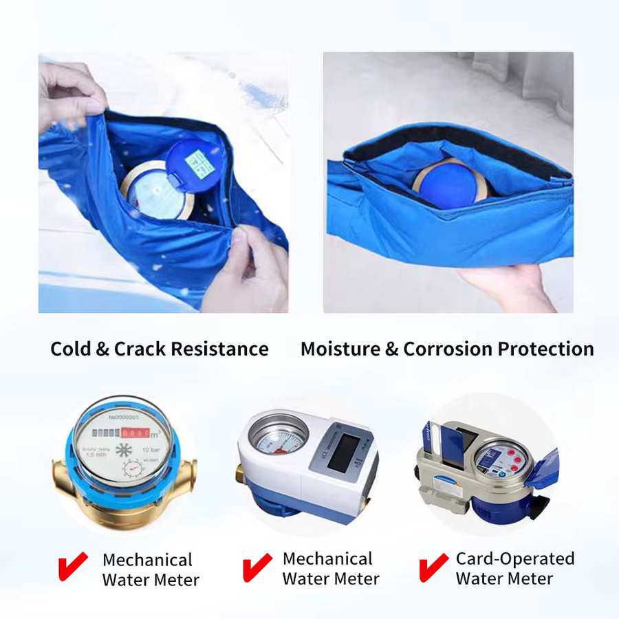 TNCE Winter-Frostschutz-Abdeckung für Wasserzähler aus isoliertem Polyester in Blau - Bild 3