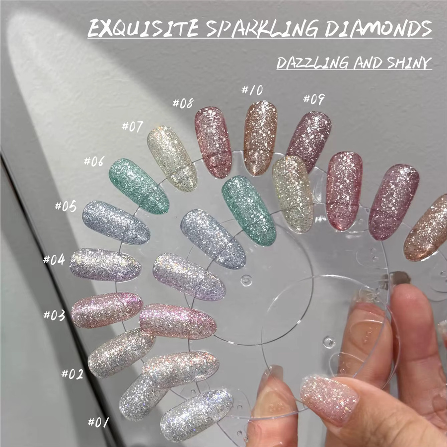 MIANEL Linglong Glittering Diamond Gel Nagellack, 12 ml, Schimmernd - Bild 2