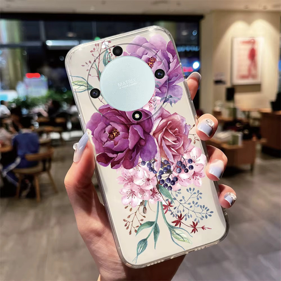 FunYudas Daisy Flower Transparente Handyhülle im Ölgemälde-Design für Honor X9c X9b X9a X8b X8a X8c X7a X7b X7d X7c X6b - Bild 1
