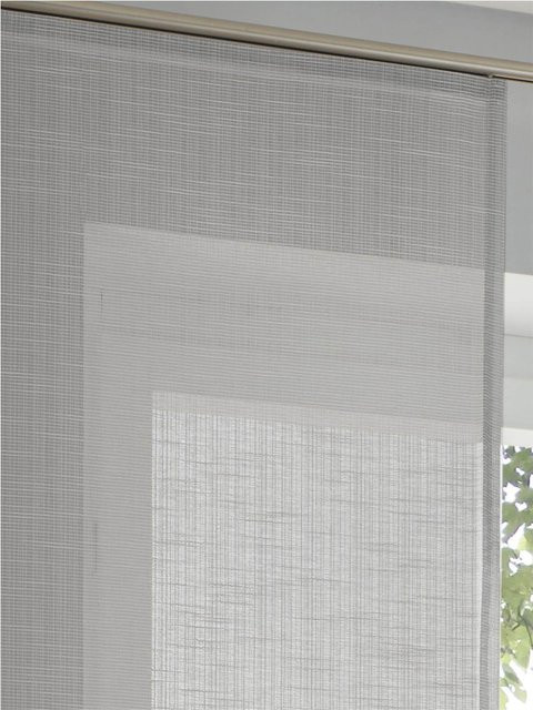 Schiebevorhang Heine Home in Anthrazit, semi-transparent, 100% Polyester - Bild 1