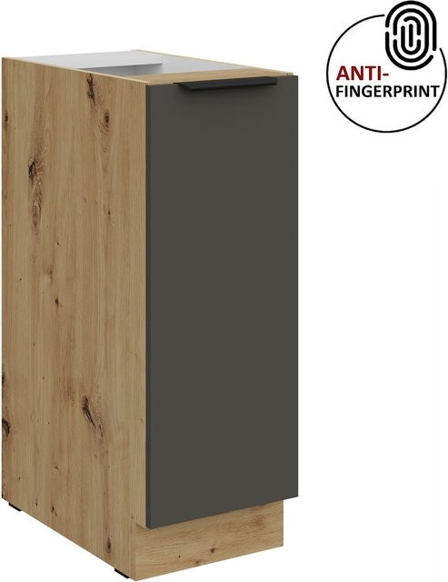 Küchen Unterschrank Schrankauszug ARIA in Graphite matt mit Anti Fingerprint Effekt - Bild 1