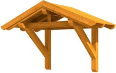 SKANHOLZ Vordach Siegen 1 aus nordischer Fichte, Farbe Eiche hell-braun, Breite: 247 cm, Tiefe: 116 cm - Bild 1