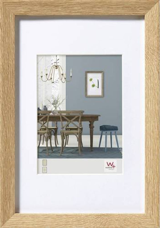 Walther Design Bilderwechselrahmen EF520E in Braun mit Passepartout für Papierformat 10 x 15 cm, Wandmontage und Tischaufstellung - Bild 1