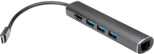 Value Notebook-Dockingstation und Portreplikator USB 3.2 Gen 1 Type-C mit HDMI, Ethernet und 4K UHD in Grau - Bild 1